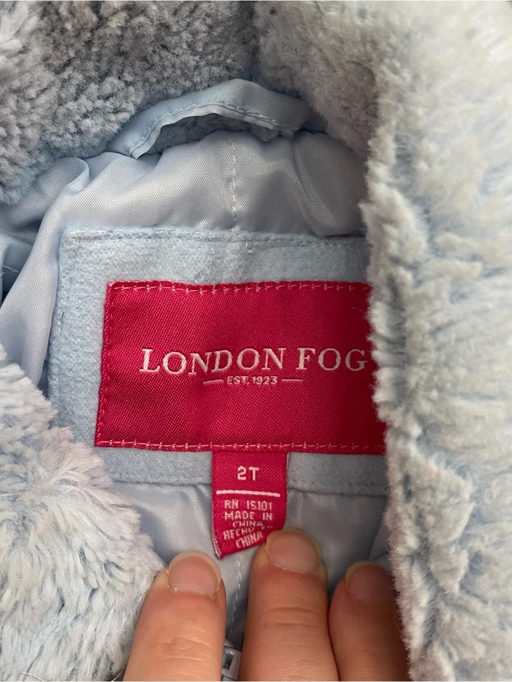 London Fog Toddler Girls Flared Peacoat Winter Jacket Light Blue 2T